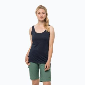 Koszulka trekkingowa damska Jack Wolfskin Pack & Go Tank. Niebieskie bluzki Jack Wolfskin, s, bez wzorów, sportowe, bez kołnierzyka, bez ramiączek. Za 58,99 zł.