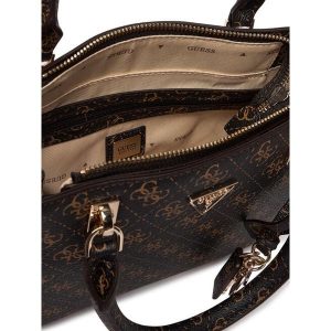 Torebka Guess. Brązowe kuferki Guess, z aplikacjami, bez dodatków. Za 639,99 zł.