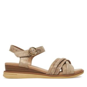 Sandały Lasocki. Brązowe sandały Lasocki, bez wzorów, bez obcasa, na koturnie, bez zapięcia. Za 135,99 zł.