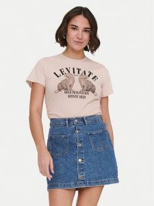 ONLY T-Shirt Lucy 15346760 Różowy Regular Fit. Czerwone t-shirty ONLY, xs, bez wzorów, z bawełny, bez kołnierzyka, bez ramiączek. Za 79,99 zł.