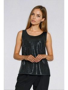 Nife Top w kolorze czarnym rozmiar: 36. Czarne topy Nife, bez wzorów, bez kołnierzyka, bez ramiączek. Za 154,07 zł.