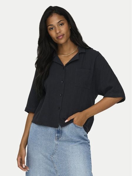 ONLY Koszula Thyra 15267839 Czarny Regular Fit. Czarne koszule ONLY, l, bez wzorów, z bawełny, bez kołnierzyka, bez ramiączek. Za 139,99 zł.