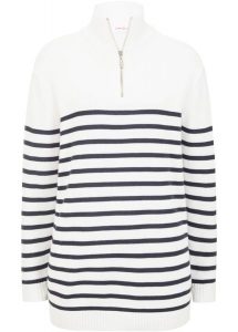 Sweter ze stójką. Białe swetry klasyczne bonprix, bez kołnierzyka. Za 114,99 zł.