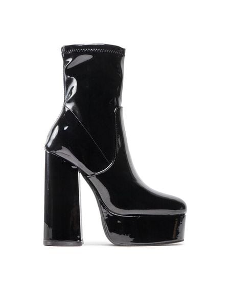 DeeZee Botki ZALXBH220154 Czarny. Czarne botki DeeZee, bez wzorów, ze skóry, bez obcasa, na słupku, bez zapięcia. Za 149,99 zł.