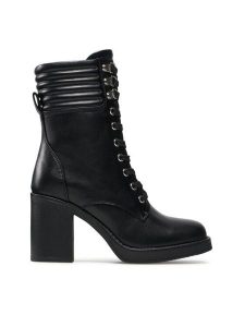 Jenny Fairy Trzewiki WSA20283-01 Czarny. Czarne botki Jenny Fairy, bez wzorów, ze skóry, bez obcasa, na słupku, bez zapięcia. Za 143,99 zł.