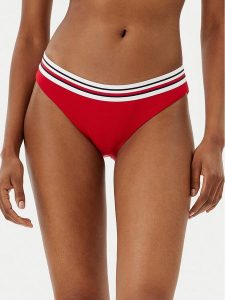 Tommy Hilfiger Dół od bikini UW0UW05830 Czerwony. Czerwone bikini TOMMY HILFIGER, bez wzorów, z syntetyku. Za 129,99 zł.