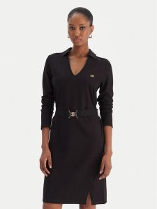 Liu Jo Sukienka codzienna TF5224 JS182 Czarny Regular Fit. Czarne sukienki Liu Jo, na co dzień, s, bez wzorów, z syntetyku, wizytowe, bez kołnierzyka, bez ramiączek, proste. Za 609,99 zł.