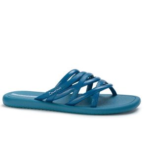 Klapki damskie Ipanema 83606 MUE SOL SLIDE FEM. Niebieskie klapki Ipanema, bez wzorów, z materiału, bez obcasa. Za 49,00 zł.