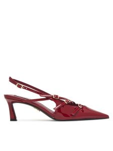 Steve Madden Czółenka Liana SM11003386 Bordowy. Czerwone czółenka Steve Madden, bez wzorów, ze skóry, bez obcasa, bez zapięcia. Za 359,99 zł.