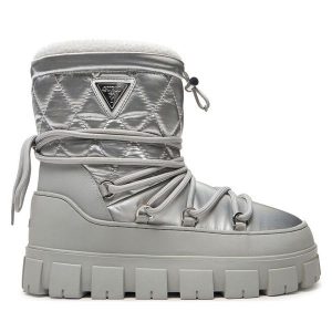 Śniegowce Guess. Szare buty zimowe Guess, bez obcasa, bez zapięcia. Za 759,99 zł.