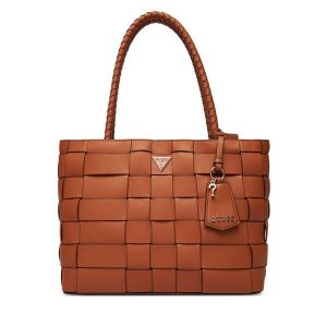 Torebka Guess. Brązowe torebki klasyczne Guess, z aplikacjami, bez dodatków. Za 469,99 zł.