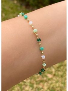 Luja Bijoux Pozłacana bransoletka z kryształami rozmiar: onesize. Żółte bransoletki Luja Bijoux, z kryształem, pozłacane. Za 61,46 zł.