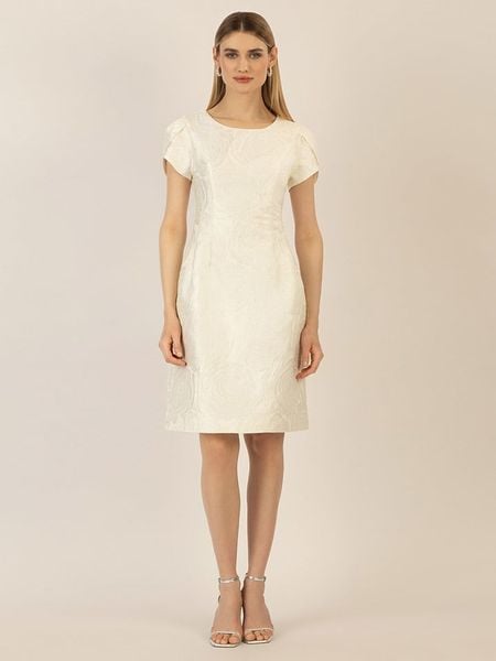 APART Sukienka w kolorze kremowym rozmiar: 42. Brązowe sukienki Apart, bez wzorów, bez kołnierzyka, bez ramiączek, midi. Za 266,03 zł.