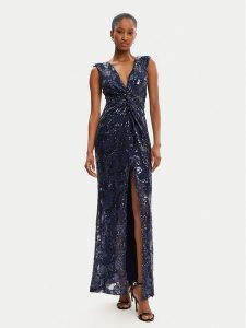 Rinascimento Sukienka wieczorowa CFC0123067003 Granatowy Regular Fit. Niebieskie sukienki Rinascimento, xs, bez wzorów, z syntetyku, wizytowe, bez kołnierzyka, bez ramiączek. Za 659,99 zł.
