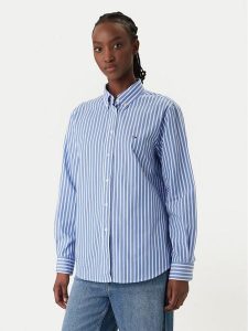 Tommy Jeans Koszula DW0DW22211 Niebieski Regular Fit. Niebieskie koszule Tommy Jeans, xxs, bez wzorów, z bawełny, bez kołnierzyka, bez ramiączek. Za 369,99 zł.