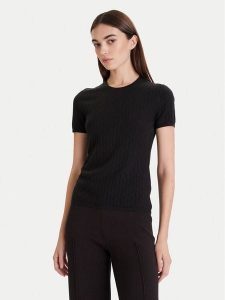 Calvin Klein T-Shirt LV044D308G Czarny Slim Fit. Czarne t-shirty Calvin Klein, xxs, bez wzorów, z syntetyku, bez kołnierzyka, bez ramiączek. Za 259,99 zł.