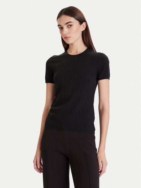 Calvin Klein T-Shirt LV044D308G Czarny Slim Fit. Czarne t-shirty Calvin Klein, xxs, bez wzorów, z syntetyku, bez kołnierzyka, bez ramiączek. Za 259,99 zł.