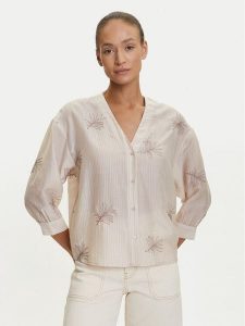 Tatuum Koszula Rue T2509.078 Beżowy Relaxed Fit. Brązowe koszule Tatuum, bez wzorów, z lyocellu, bez kołnierzyka, bez ramiączek. Za 229,99 zł.