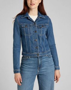 LEE RIDER JACKET DAMSKA KURTKA JEANSOWA WORN IRIS L54MMWQW 112140282. Niebieskie kurtki Lee, l, bez wzorów, z jeansu, bez kaptura. Za 289,99 zł.