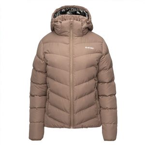 Kurtka pikowana damska zimowa Hi-Tec Lady Varmi - beżowa, Rozmiar L. Brązowe kurtki Hi-tec, na zimę, l, bez wzorów, z materiału, bez kaptura. Za 249,99 zł.