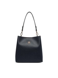 Tommy Hilfiger Torebka Th Icon Shoulder Bag Mono AW0AW19000 Granatowy. Niebieskie torebki klasyczne TOMMY HILFIGER, bez wzorów, ze skóry, bez dodatków. Za 649,99 zł.