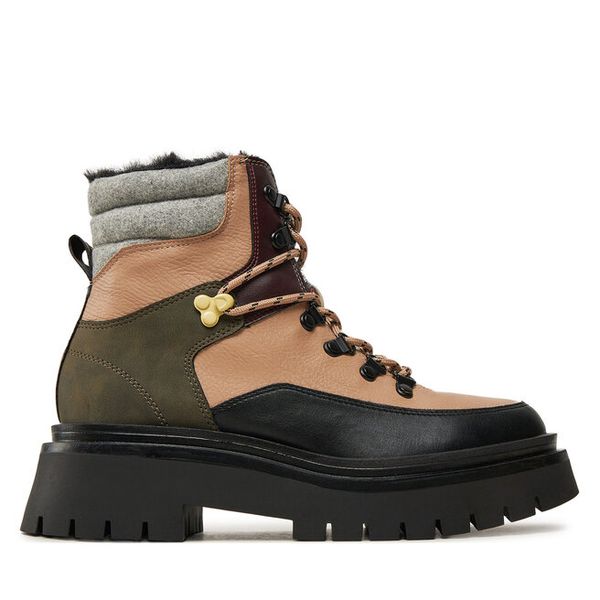 Trzewiki Pepe Jeans. Brązowe botki Pepe Jeans, bez wzorów, z jeansu, bez obcasa, na płaskiej podeszwie, bez zapięcia. Za 429,99 zł.