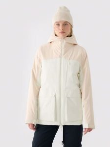 4F Kurtka narciarska w kolorze kremowym rozmiar: M. Brązowe kurtki sportowe 4f, m, bez wzorów, bez kaptura, narciarskie. Za 431,78 zł.