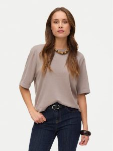 Vero Moda Sweter Silje 10320460 Szary Oversize. Szare swetry klasyczne Vero Moda, m, bez wzorów, z wiskozy, bez ramiączek. Za 119,99 zł.