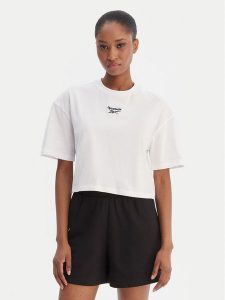Reebok T-Shirt Klara RK25503CCW Biały Relaxed Fit. Białe t-shirty Reebok, l, bez wzorów, z bawełny, bez kołnierzyka, bez ramiączek. Za 69,99 zł.