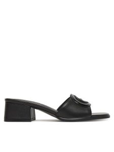 Guess Klapki FLJCNN LEP03 Czarny. Czarne klapki Guess, z aplikacjami, ze skóry, bez obcasa. Za 449,99 zł.