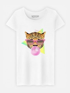 WOOOP Koszulka "Bubble Gum Leo" w kolorze białym rozmiar: XXL. Białe bluzki Wooop, xxl, bez wzorów, z bawełny, bez kołnierzyka, bez ramiączek. Za 83,42 zł.