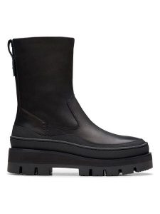 Clarks Skórzane botki "Orianna 2 Rise" w kolorze czarnym rozmiar: 37,5. Czarne botki Clarks, bez wzorów, bez obcasa, bez zapięcia. Za 333,03 zł.