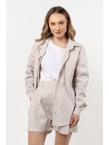 Awama Koszula w kolorze beżowym rozmiar: L/XL. Brązowe koszule Awama, l, bez wzorów, bez kołnierzyka, bez ramiączek. Za 184,99 zł.