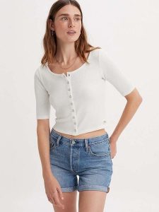 Levi's Koszulka w kolorze białym rozmiar: L. Białe bluzki Levi's®, l, bez wzorów, bez kołnierzyka, bez ramiączek. Za 65,85 zł.