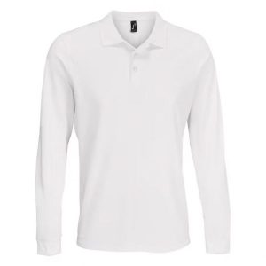 Koszulka Polo Z Długim Rękawem Dla Dorosłych Unisex Polycotton. Białe bluzki SOL'S, s, bez wzorów, casualowe, bez kołnierzyka, bez ramiączek. Za 101,99 zł.