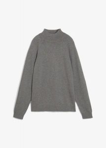 Sweter z golfem, z czystej bawełny. Szare golfy bonprix, bez wzorów, z bawełny. Za 99,99 zł.
