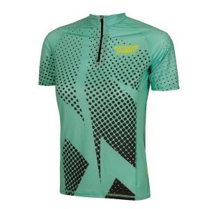 Koszulka biegowa damska z zamkiem i krótkim rękawem EXTREME HOBBY HALFTONE. Zielone bluzki EXTREME HOBBY, l, bez wzorów, z elastanu, sportowe, bez kołnierzyka, bez ramiączek. Za 159,00 zł.