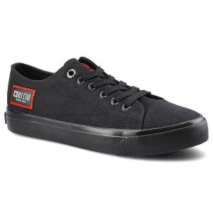 Czarne Trampki Big Star Modne Buty Damskie Półbuty. Czarne półbuty Big Star, bez wzorów, z gumy, bez zapięcia. Za 89,99 zł.