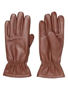 Becksöndergaard Skórzane rękawiczki w kolorze brązowym rozmiar: 7,5. Brązowe rękawiczki Becksöndergaard, bez wzorów, z materiału. Za 170,47 zł.