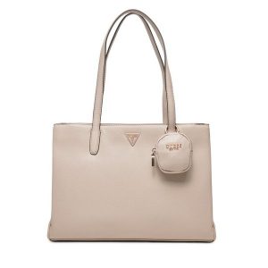 Torebka Guess. Białe shopper bag Guess, z aplikacjami, bez dodatków. Za 269,99 zł.