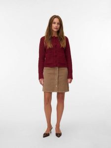 Vero Moda Spódnica sztruksowa w kolorze beżowym rozmiar: XS. Brązowe spódnice Vero Moda, na co dzień, xs, bez wzorów, ze sztruksu, mini. Za 74,63 zł.