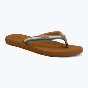 Japonki damskie Rip Curl Freedom Bloom Open Toe. Brązowe klapki Rip Curl, bez wzorów, z otwartym noskiem, bez obcasa. Za 109,99 zł.