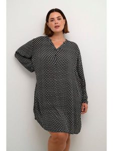 Kaffe Sukienka w kolorze jasnoszaro-czarnym rozmiar: 48. Czarne sukienki Kaffe, bez wzorów, z wiskozy, bez kołnierzyka, bez ramiączek, mini. Za 123,45 zł.