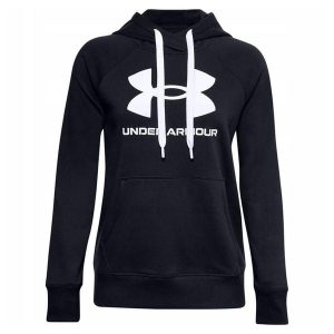 Bluza Z Kapturem Damska Polar Rival. Czarne bluzy Under Armour, bez wzorów, z polaru, z kapturem. Za 292,99 zł.