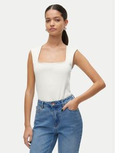 Vero Moda Top Million 10312751 Biały Slim Fit. Białe topy Vero Moda, s, bez wzorów, z syntetyku, bez kołnierzyka, bez ramiączek. Za 59,99 zł.