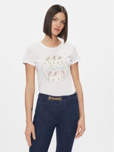Liu Jo T-Shirt WA4108 JS923 Biały Regular Fit. Białe t-shirty Liu Jo, xs, bez wzorów, z bawełny, bez kołnierzyka, bez ramiączek. Za 229,99 zł.