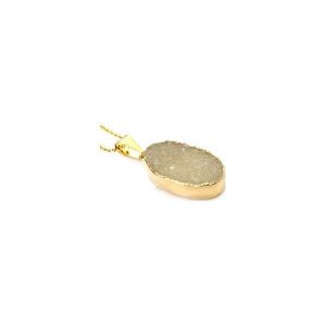 Naszyjnik Agat Druza Beż złoto. Zawieszki marki Brazi druse jewelry. Za 170,00 zł.