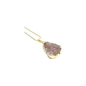 Colare Agat Druza Brudny Róż złoto. Zawieszki marki Brazi druse jewelry. Za 170,00 zł.