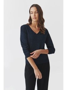 TATUUM Sweter "Flare" w kolorze granatowym rozmiar: XL. Niebieskie swetry oversize Tatuum, xl, bez wzorów, bez ramiączek. Za 122,38 zł.