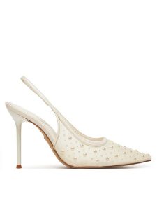 Aldo Sandały Pearlescent 13967481 Biały. Białe sandały ALDO, bez wzorów, z materiału, bez obcasa, na szpilce, bez zapięcia. Za 439,99 zł.
